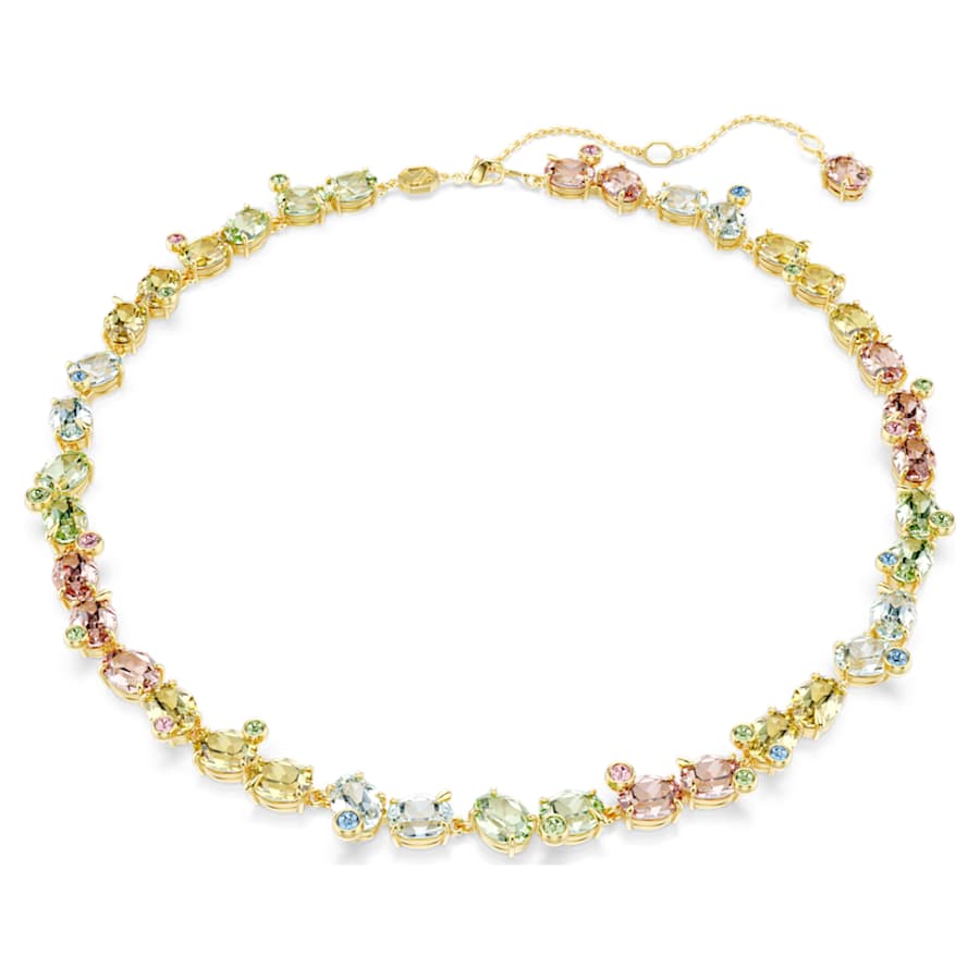 COLLAR SWAROVSKI GEMA TENNIS TALLAS MIXTAS, MULTICOLOR, BAÑO TONO ORO