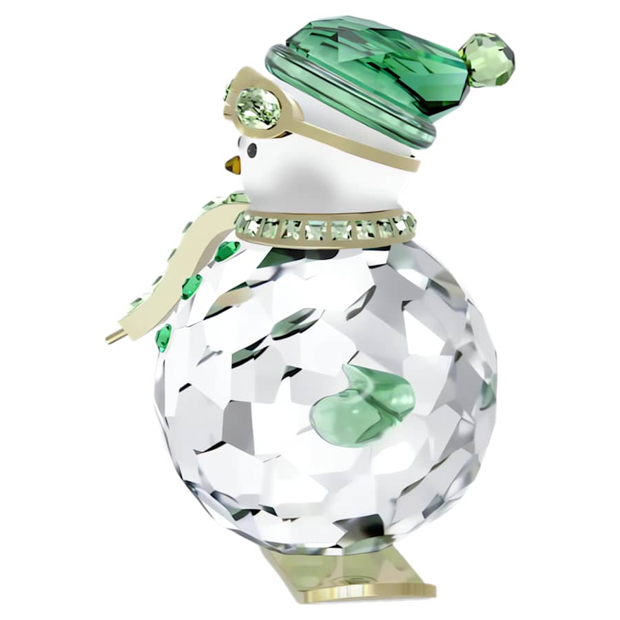 FIGURA DE CRISTAL SWAROVSKI HOLIDAY CHEERS MUCÑECO DE NIEVE DULCIS VERDE