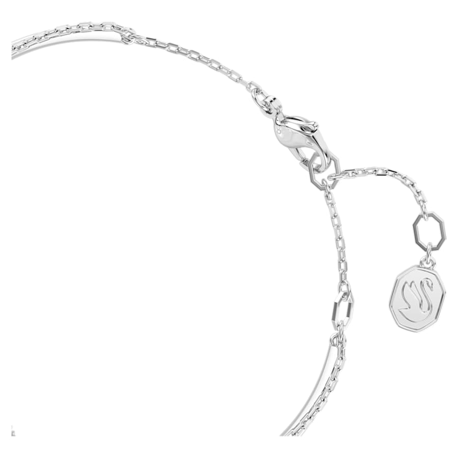PULSERA SWAROVSKI HYPERBOLA, DISEÑO SOFT, BLANCO, BAÑO DE RODIO, TALLA M