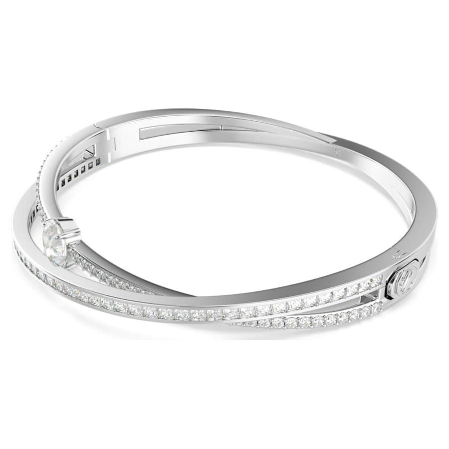 PULSERA SWAROVSKI HYPERBOLA TALLAS MIXTAS, BLANCO, BAÑO DE RODIO, TALLA L