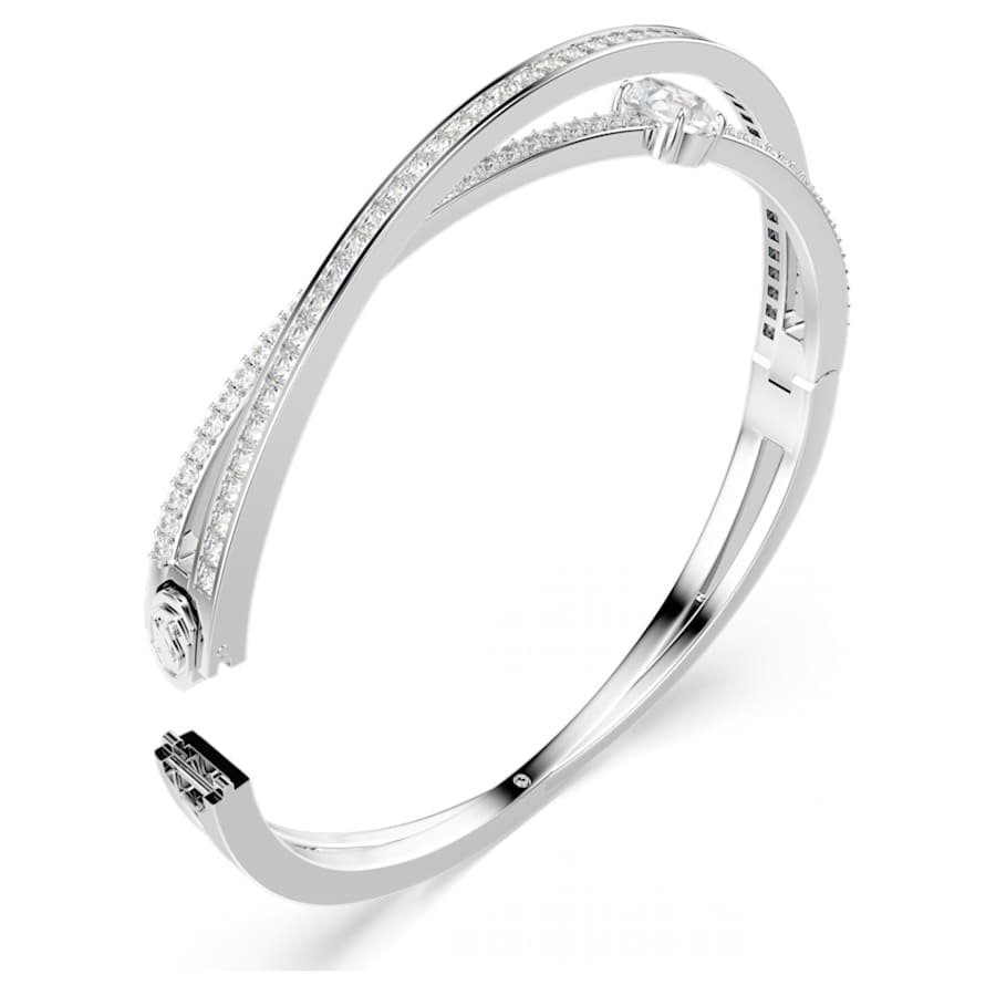PULSERA SWAROVSKI HYPERBOLA TALLAS MIXTAS, BLANCO, BAÑO DE RODIO, TALLA L