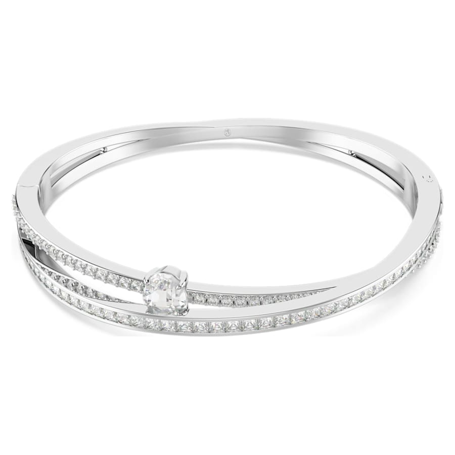 PULSERA SWAROVSKI HYPERBOLA TALLAS MIXTAS, BLANCO, BAÑO DE RODIO, TALLA L