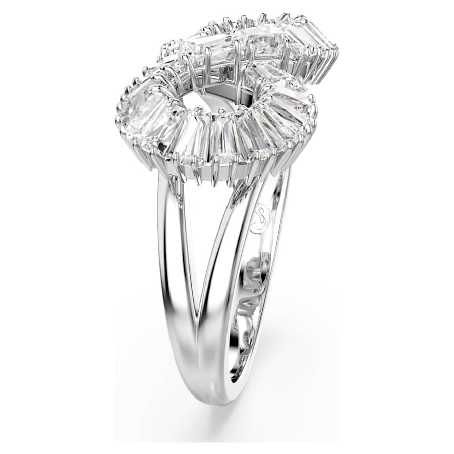 ANILLO SWAROVSKI HYPERBOLA MINI, BLANCO, BAÑO DE RODIO