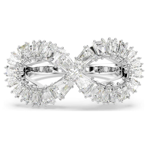 ANILLO SWAROVSKI HYPERBOLA MINI, BLANCO, BAÑO DE RODIO