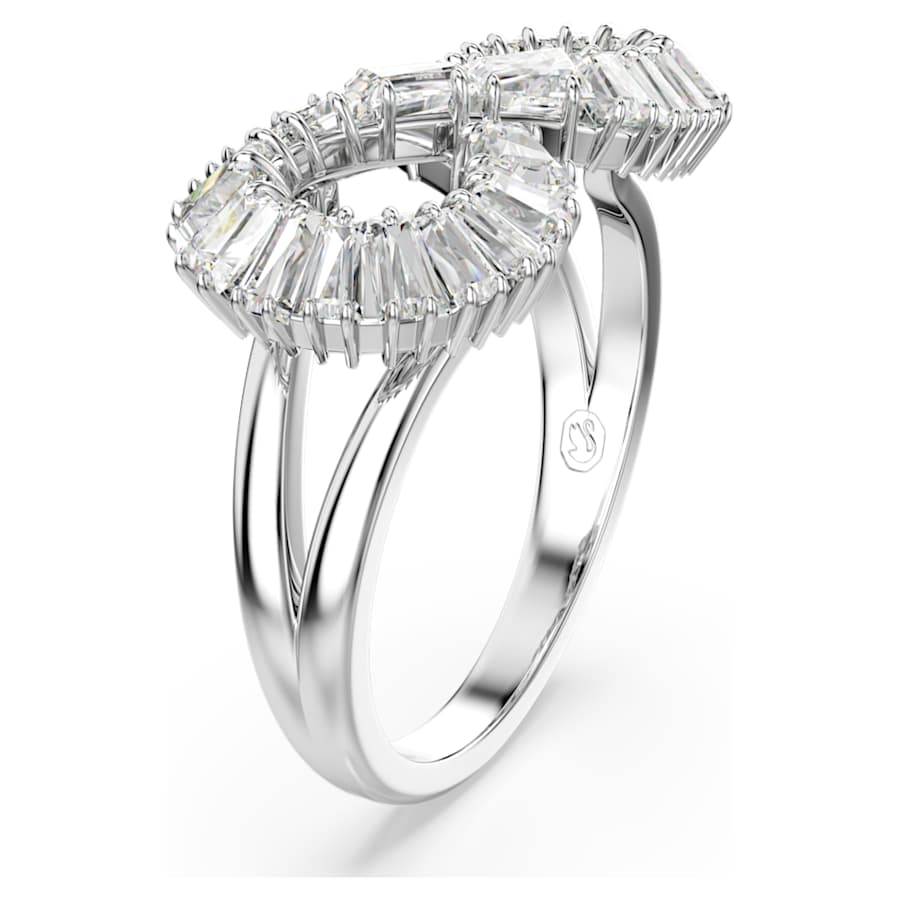 ANILLO SWAROVSKI HYPERBOLA MINI, BLANCO, BAÑO DE RODIO