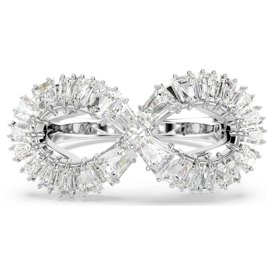 ANILLO SWAROVSKI HYPERBOLA MINI, BLANCO, BAÑO DE RODIO