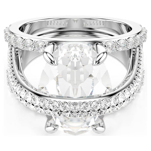 ANILLO SWAROVSKI HYPERBOLA TALLAS MIXTAS, BLANCO, BAÑO DE RODIO