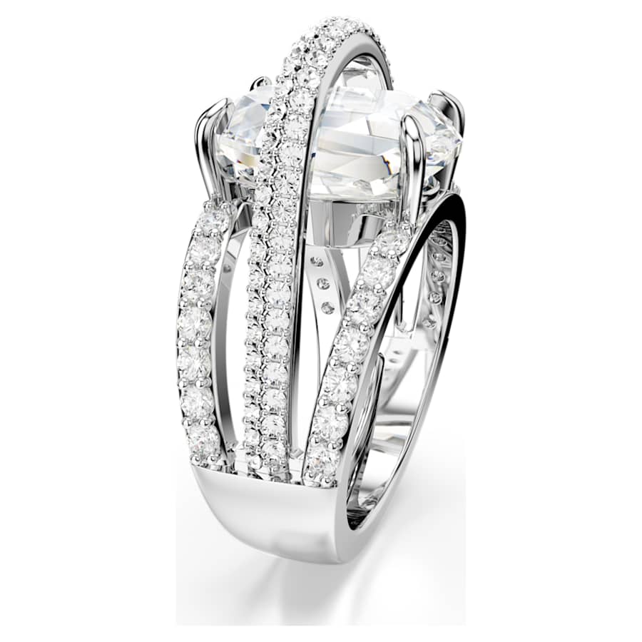 ANILLO SWAROVSKI HYPERBOLA TALLAS MIXTAS, BLANCO, BAÑO DE RODIO