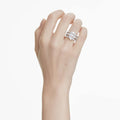 ANILLO SWAROVSKI HYPERBOLA TALLAS MIXTAS, BLANCO, BAÑO DE RODIO