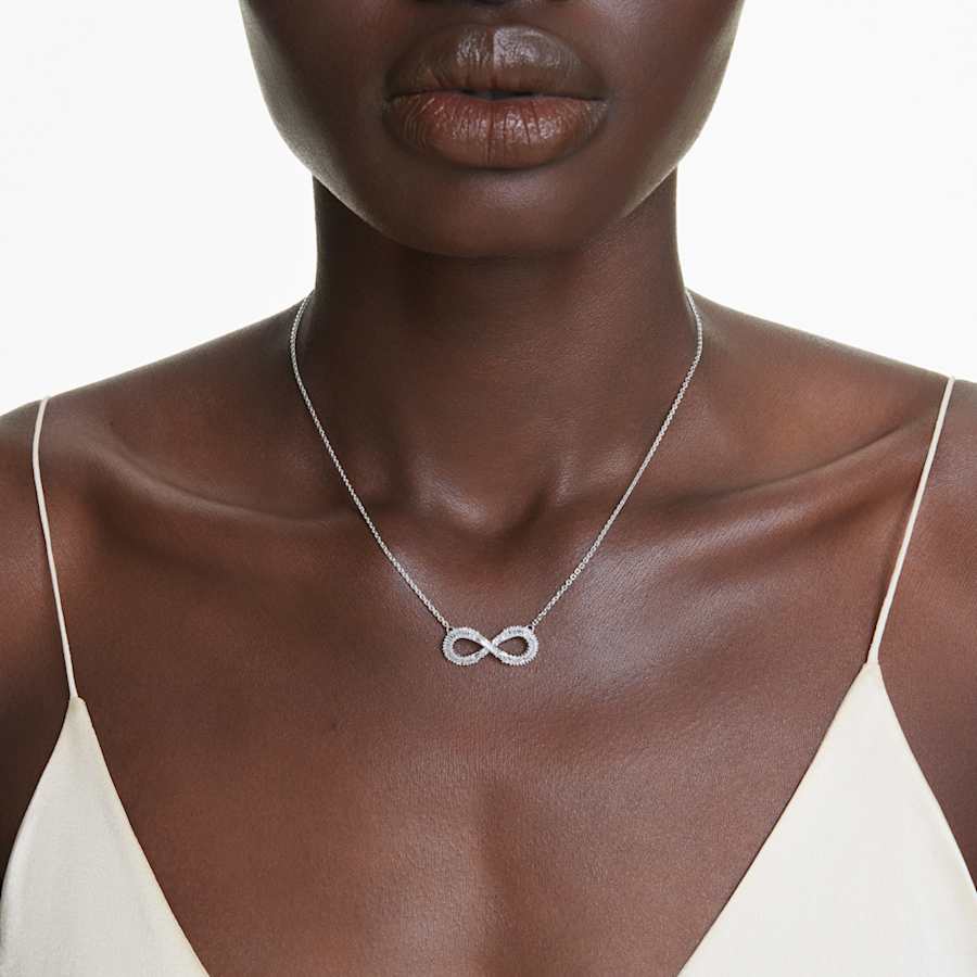 COLLAR SWAROVSKI HYPERBOLA, BLANCO, BAÑO DE RODIO