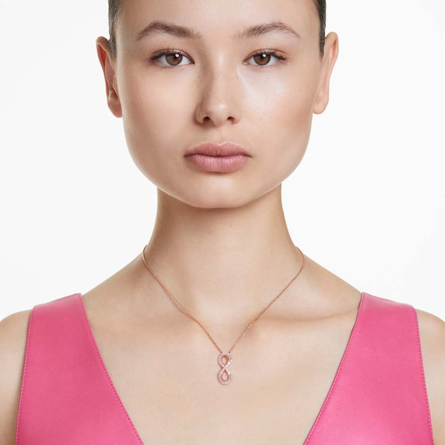 COLLAR SWAROVSKI HYPERBOLA, BLANCO, BAÑO TONO ORO ROSA
