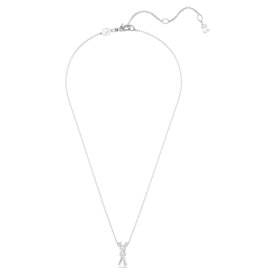 COLLAR SWAROVSKI HYPERBOLA TALLAS MIXTAS, NUDO, BLANCO, BAÑO DE RODIO