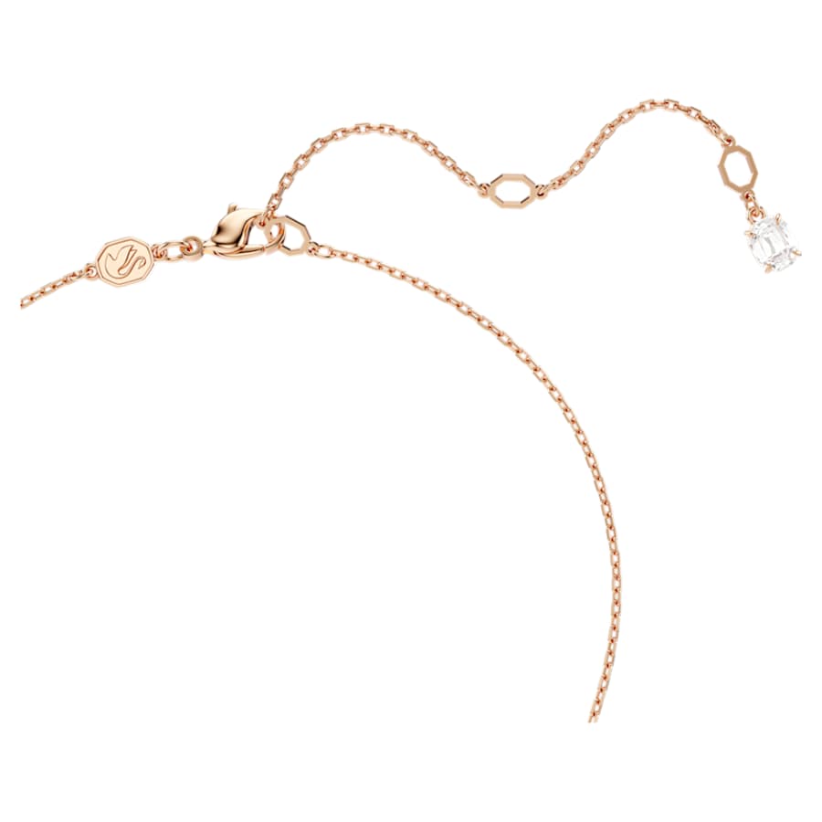 COLLAR SWAROVSKI HYPERBOLA TALLAS MIXTAS, NUDO, BLANCO, BAÑO TONO ORO ROSA