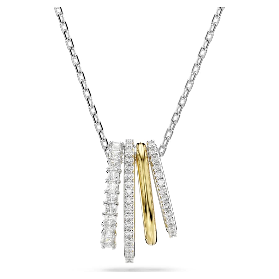 COLLAR SWAROVSKI HYPERBOLA TALLAS MIXTAS, BLANCO, COMBINACICÓN DE ACABADOS METCÁLICOS