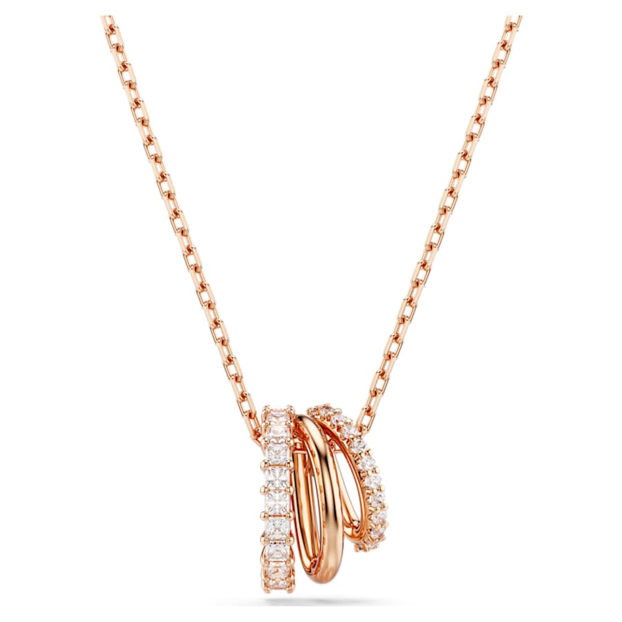 COLLAR SWAROVSKI HYPERBOLA TALLAS MIXTAS, BLANCO, BAÑO TONO ORO ROSA