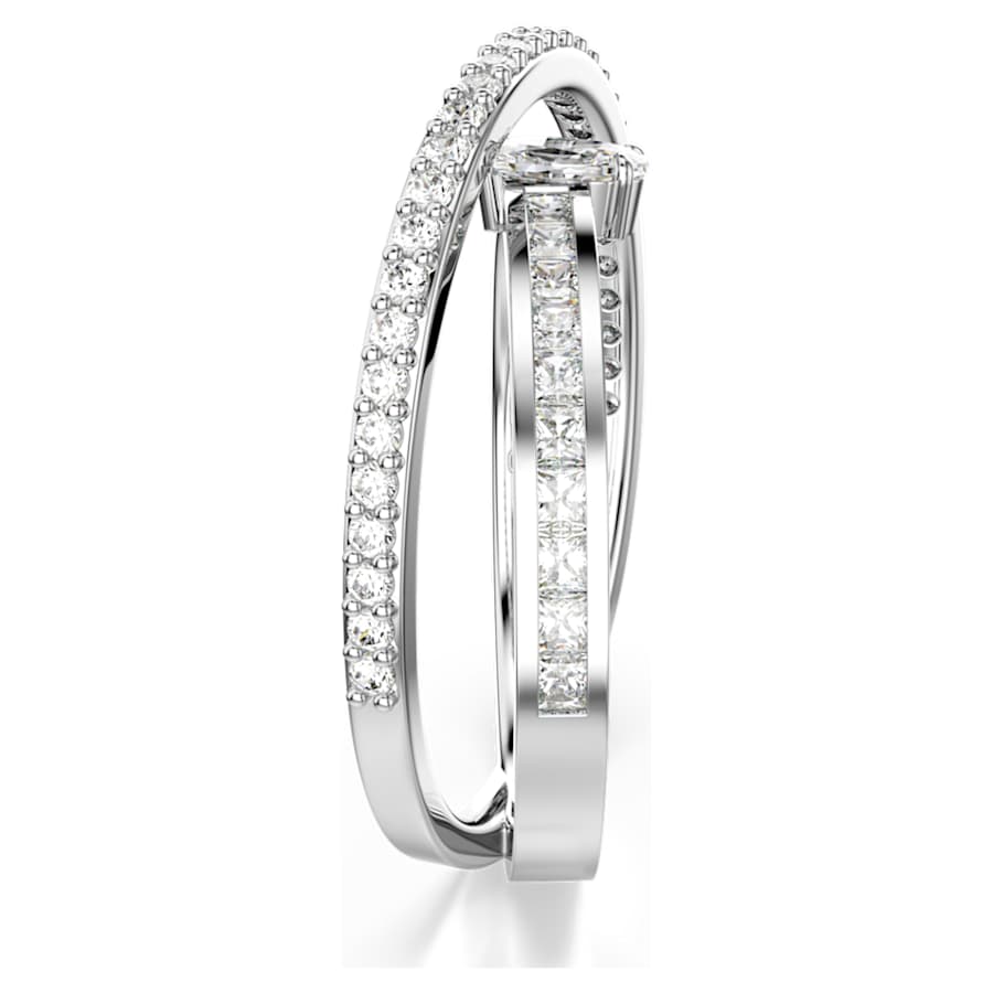 ANILLO SWAROVSKI HYPERBOLA TALLAS MIXTAS, BLANCO, BAÑO DE RODIO, TALLA 58
