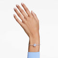 PULSERA SWAROVSKI IDYLLIA FLOR, AZUL, BAÑO DE RODIO, TALLA M