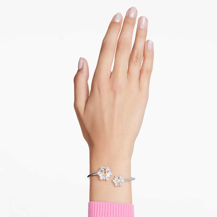 PULSERA SWAROVSKI SWAROVSKI IDYLLIA FLOR, AMARILLO, BAÑO DE RODIO TALLA M