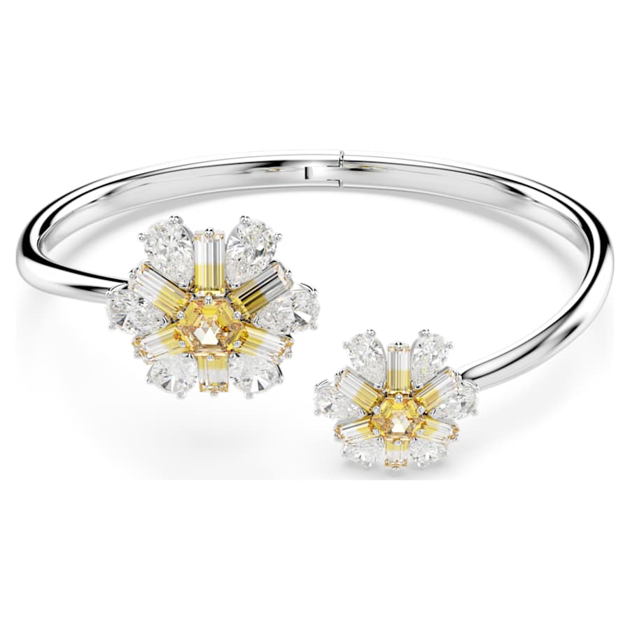PULSERA SWAROVSKI IDYLLIA FLOR, AMARILLO, BAÑO DE RODIO, TALLA S