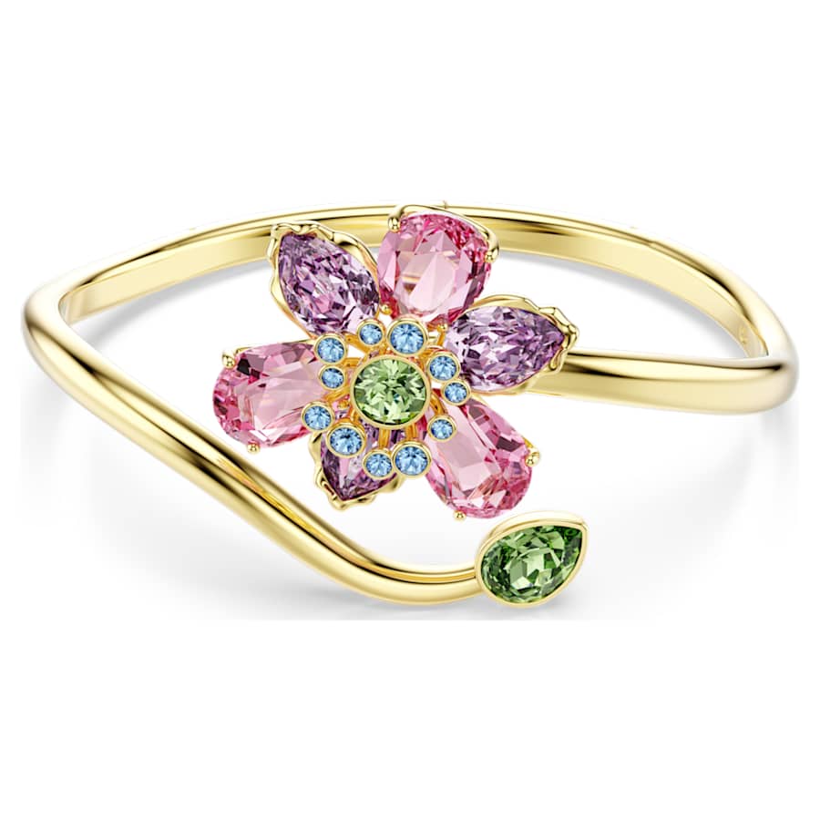 PULSERA SWAROVSKI IDYLLIA TALLAS MIXTAS, FLOR, MULTICOLOR, BAÑO TONO ORO, TALLA M