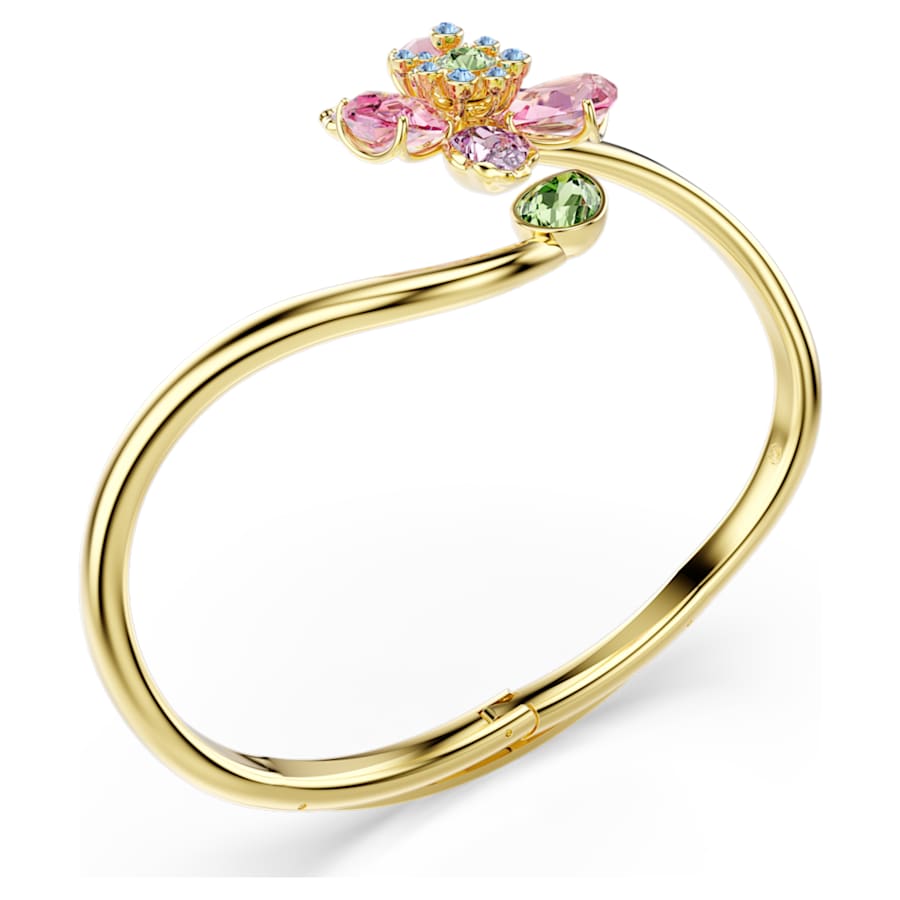 PULSERA SWAROVSKI IDYLLIA TALLAS MIXTAS, FLOR, MULTICOLOR, BAÑO TONO ORO, TALLA M