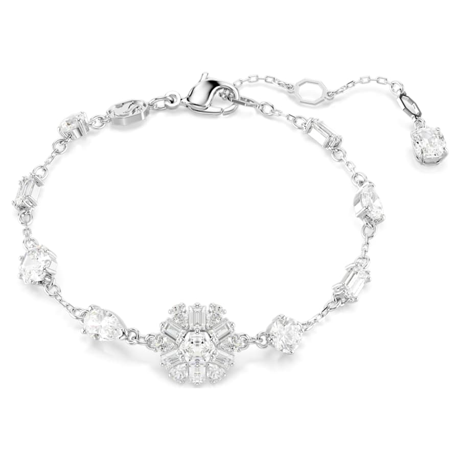 PULSERA SWAROVSKI IDYLLIA TALLAS MIXTAS, COPO DE NIEVE, BLANCA, BAÑO DE RODIO, TALLA M