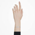 PULSERA SWAROVSKI IDYLLIA TALLAS MIXTAS, COPO DE NIEVE, BLANCA, BAÑO DE RODIO, TALLA M