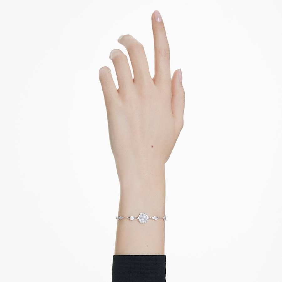 PULSERA SWAROVSKI IDYLLIA TALLAS MIXTAS, COPO DE NIEVE, BLANCA, BAÑO DE RODIO, TALLA M