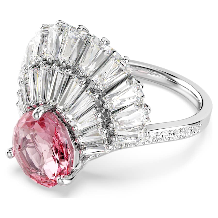 ANILLO SWAROVSKI  IDYLLIA TALLAS MIXTAS, CONCHA DE MAR, ROSA, BAÑO DE RODIO, TALLA 55