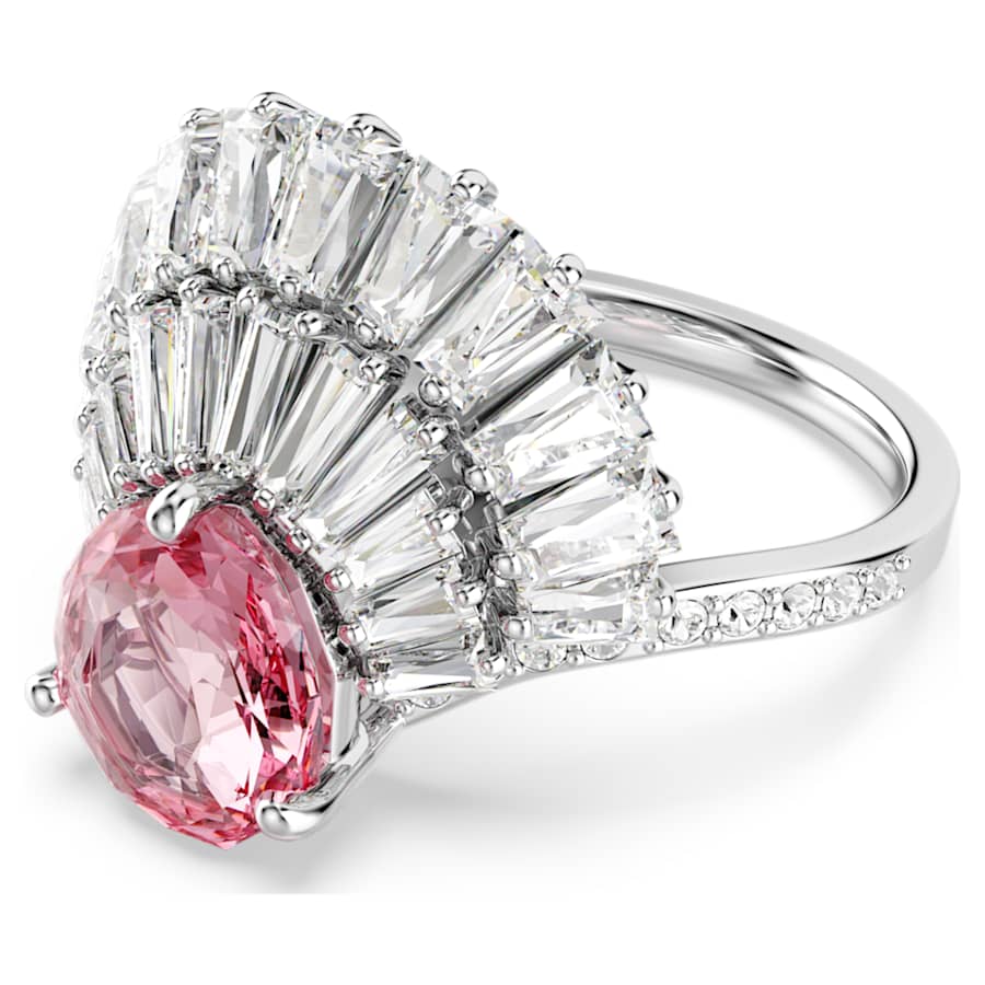 ANILLO SWAROVSKI  IDYLLIA TALLAS MIXTAS, CONCHA DE MAR, ROSA, BAÑO DE RODIO, TALLA 58
