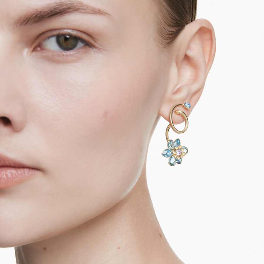 ARETES SWAROVSKI IDYLLIA, BLANCO, BAÑO DE RODIO