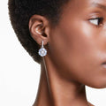ARETES SWAROVSKI IDYLLIA TALLAS MIXTAS, FLOR, AZULES, BAÑO DE RODIO