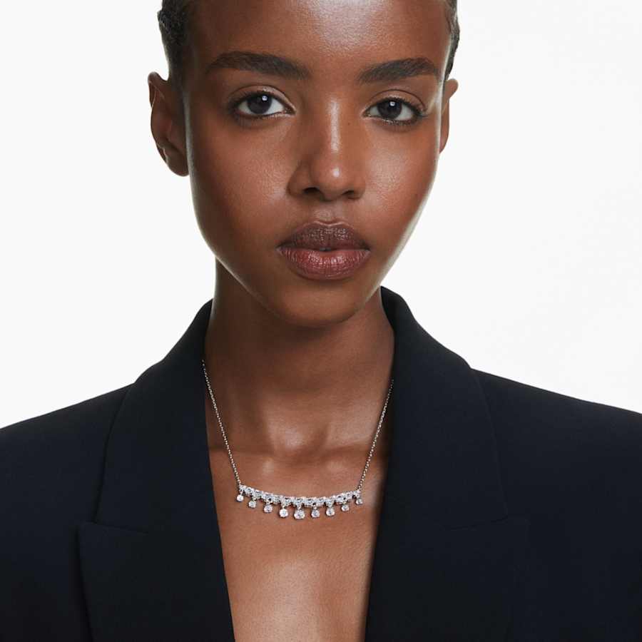 COLLAR SWAROVSKI IDYLLIA TALLAS MIXTAS, COPO DE NIEVE, BLANCO, BAÑO DE RODIO