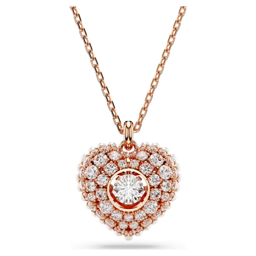 COLLAR SWAROVSKI HYPERBOLA CRYSTAL PEARLS, CORAZCÓN, BLANCO, BAÑO TONO ORO ROSA