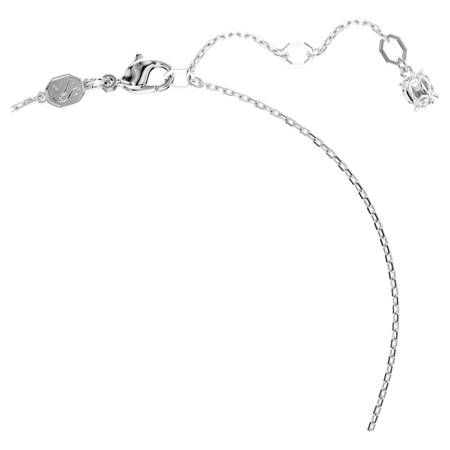COLLAR SWAROVSKI HYPERBOLA CORAZCÓN, BLANCO, BAÑO DE RODIO