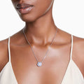 COLLAR SWAROVSKI IDYLLIA TALLAS MIXTAS, FLOR, AZUL, BAÑO DE RODIO