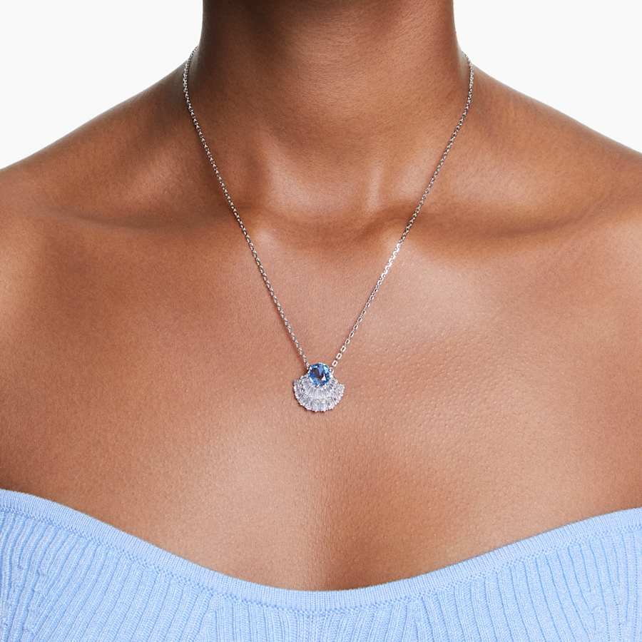 COLLAR SWAROVSKI IDYLLIA CONCHA DE MAR, AZUL, BAÑO DE RODIO
