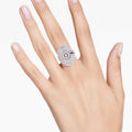 ANILLO SWAROVSKI IDYLLIA CONJUNTO (3), TALLAS MIXTAS, CONCHA DE MAR, BLANCO, BAÑO DE RODIO, TALLA 52