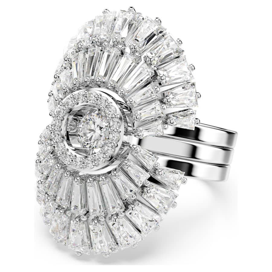 ANILLO SWAROVSKI IDYLLIA CONJUNTO (3), TALLAS MIXTAS, CONCHA DE MAR, BLANCO, BAÑO DE RODIO