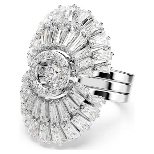 ANILLO SWAROVSKI IDYLLIA CONJUNTO (3), TALLAS MIXTAS, CONCHA DE MAR, BLANCO, BAÑO DE RODIO