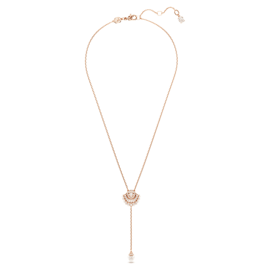 COLLAR SWAROVSKI EN Y IDYLLIA CRYSTAL PEARLS, CONCHA DE MAR, BLANCO, BAÑO TONO ORO ROSA