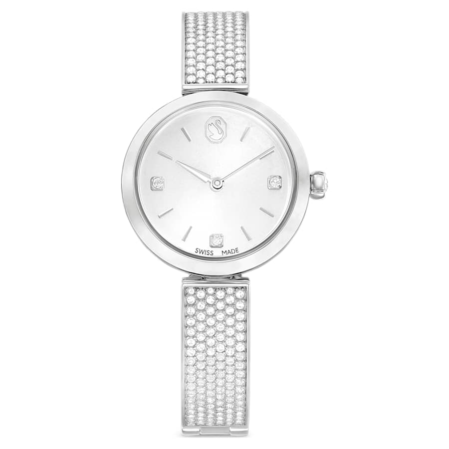 RELOJ SWAROVSKI ILLUMINA BRAZALETE DE ACERO INOXIDABLE, ESFERA BLANCA, MOVIMIENTO CUARZO, CAJA 27 MM, MUJER