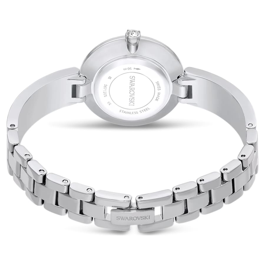 RELOJ SWAROVSKI ILLUMINA BRAZALETE DE ACERO INOXIDABLE, ESFERA BLANCA, MOVIMIENTO CUARZO, CAJA 27 MM, MUJER