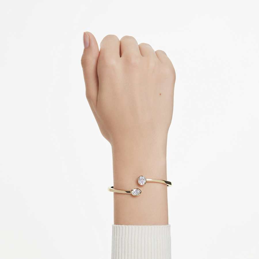 PULSERA SWAROVSKI IMBER TALLAS MIXTAS, BLANCO, BAÑO TONO ORO, TALLA M