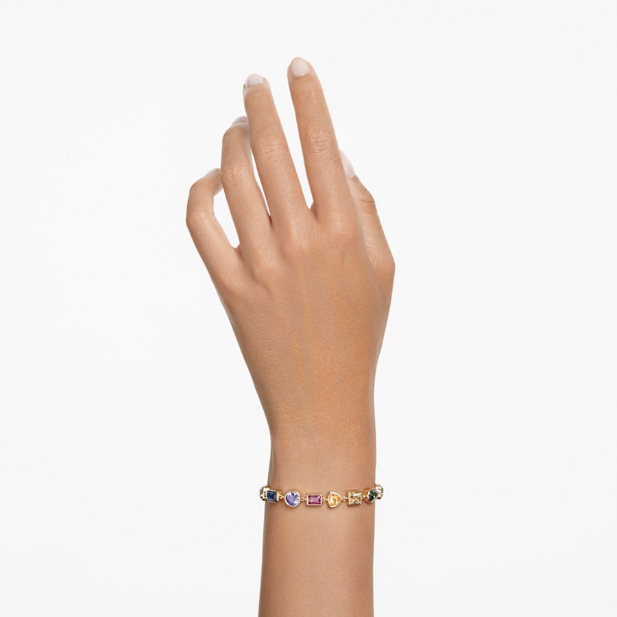PULSERA SWAROVSKI STILLA TENNIS TALLAS MIXTAS, MULTICOLOR, BAÑO TONO ORO, TALLA M