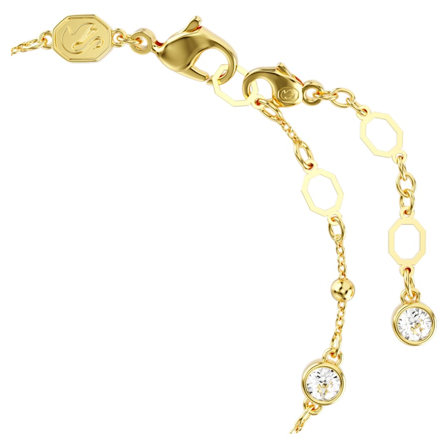 PULSERA SWAROVSKI IMBER TALLA REDONDA, DISECÑO DISTRIBUIDO, BLANCA, BAÑO TONO ORO, TALLA M