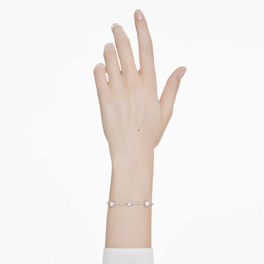 PULSERA SWAROVSKI SWAROVSKI IMBER TALLA REDONDA, BLANCA, BAÑO DE RODIO TALLA M