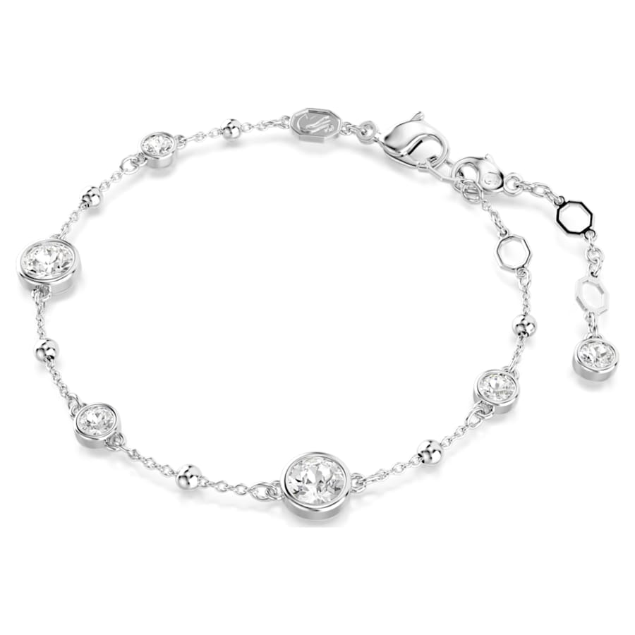 PULSERA SWAROVSKI SWAROVSKI IMBER TALLA REDONDA, BLANCA, BAÑO DE RODIO TALLA M