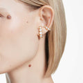 ARETES SWAROVSKI IMBER CONJUNTO (3), TALLA REDONDA, BLANCO, BAÑO TONO ORO