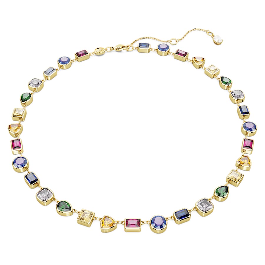 COLLAR SWAROVSKI TENNIS STILLA TALLAS MIXTAS, MULTICOLOR, BAÑO TONO ORO